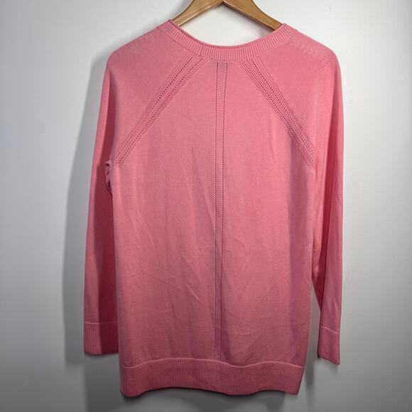 Talbots Cardigan Women Size M NWT Pink Long Sleeve Grandpa Spring 358656 Modest - Picture 2 of 10